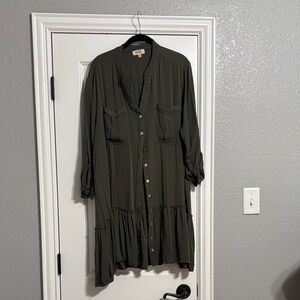 Umgee Dark Green Long Sleeve Dress